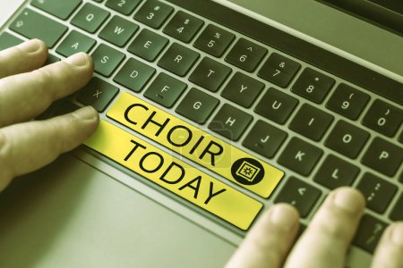 Photo for Sign displaying Choir, Internet Concept a group organized to perform ensemble singing - Royalty Free Image