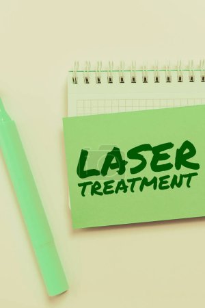 Téléchargez les photos : Texte montrant l'inspiration Traitement laser, idée d'entreprise l'une des diverses techniques médicales et chirurgicales utilisant des lasers - en image libre de droit