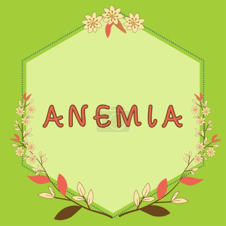Photo for Text caption presenting Anemia, Business concept condition where there deficiency of red cells of haemoglobin in blood - Royalty Free Image