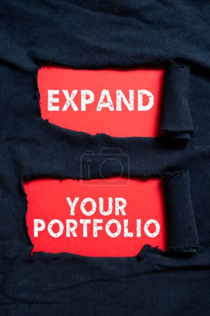 Photo for Text caption presenting Expand Your Portfolio, Business idea Define the new company s is goals and success metrics - Royalty Free Image