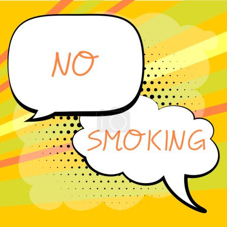 Foto de Letrero de escritura a mano No Fumar, La palabra para usar tabaco está prohibida en este lugar - Imagen libre de derechos
