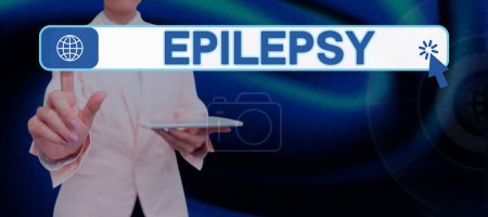Foto de Signo de texto que muestra epilepsia, enfoque empresarial Cuarto trastorno neurológico más común Convulsiones impredecibles - Imagen libre de derechos