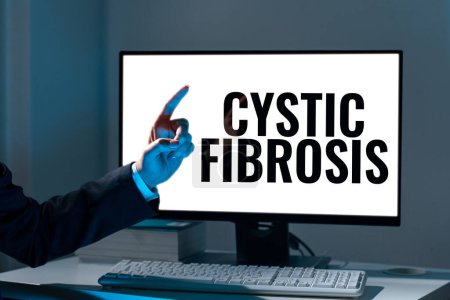 Photo for Text sign showing Cystic Fibrosis, Conceptual photo a hereditary disorder affecting the exocrine glands - Royalty Free Image
