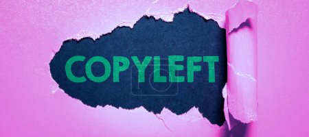 Foto de Signo de texto que muestra Copyleft, Business muestra el derecho a usar, modificar, copiar y compartir libremente software, obras de arte - Imagen libre de derechos