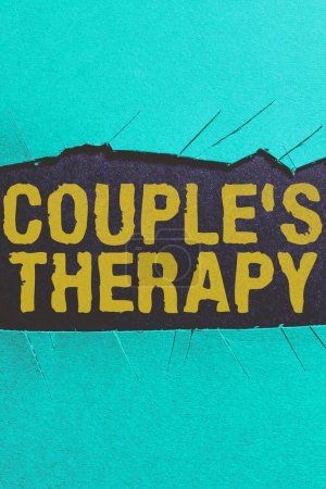 Photo for Writing displaying text Couple S Therapy, Business showcase treat relationship distress for individuals and couples - Royalty Free Image