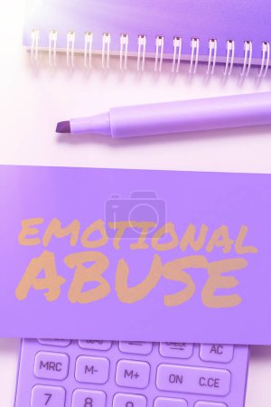 Photo for Conceptual display Emotional Abuse, Business overview person subjecting or exposing another person to behavior - Royalty Free Image