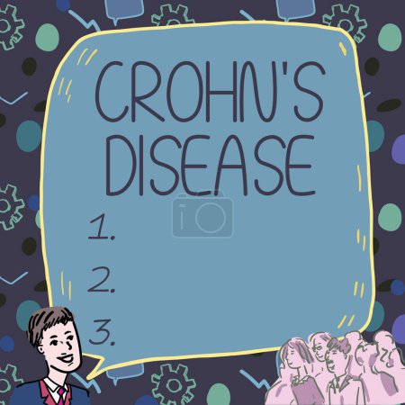 Téléchargez les photos : Affichage conceptuel Crohn S est la maladie, concept signifiant la maladie inflammatoire chronique des intestins - en image libre de droit