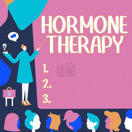 Foto de Texto que muestra la inspiración Terapia hormonal, Fototratamiento conceptual de la enfermedad con hormonas derivadas sintéticas - Imagen libre de derechos