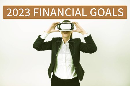 Téléchargez les photos : Affichage conceptuel 2023 Objectifs financiers, concept Internet Meilleure qualité dans tous les domaines se préparant pour l'année prochaine - en image libre de droit