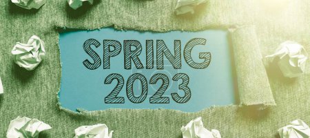Téléchargez les photos : Inspiration montrant signe printemps 2023, idée d'entreprise période de l'année où les fleurs montent après la saison d'hiver - en image libre de droit