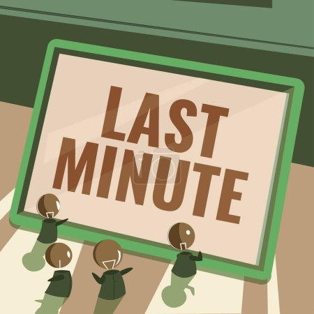 Foto de Visualización conceptual Last Minute, idea de negocio hecha o ocurriendo en el último momento posible antes del evento - Imagen libre de derechos