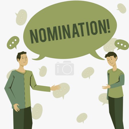 Photo for Text showing inspiration Nomination, Conceptual photo Formally Choosing someone Official Candidate for an Award - Royalty Free Image