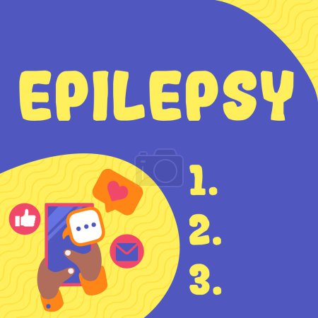 Foto de Signo que muestra epilepsia, concepto de Internet Cuarto trastorno neurológico más común Convulsiones impredecibles - Imagen libre de derechos