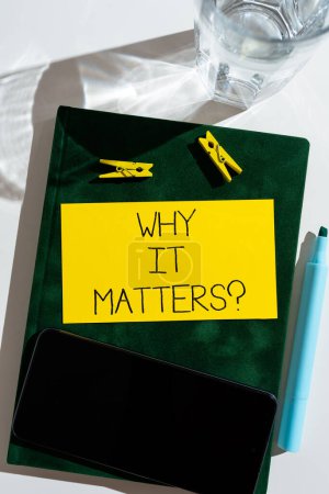 Foto de Texto que muestra inspiración Por qué importa, Palabra escrita en Razones importantes para hacer algo Objetivo de motivación - Imagen libre de derechos