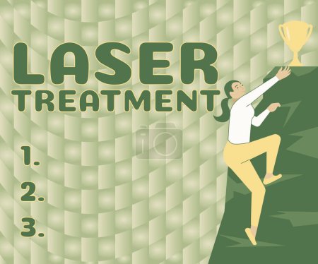 Téléchargez les photos : Légende du texte présentant le traitement au laser, concept d'entreprise l'une des diverses techniques médicales et chirurgicales utilisant des lasers - en image libre de droit