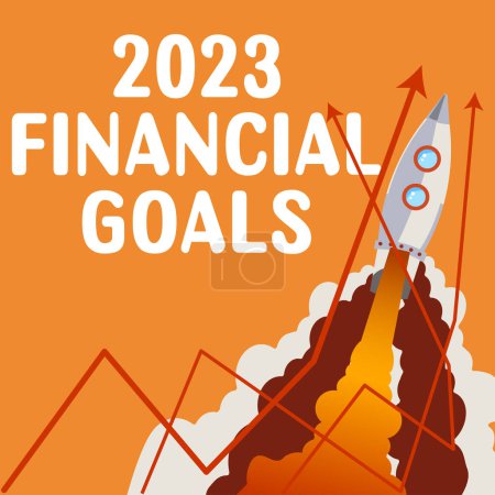 Téléchargez les photos : Légende conceptuelle 2023 Objectifs financiers, Photo conceptuelle Meilleure qualité dans tous les domaines se préparant pour l'année prochaine - en image libre de droit