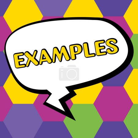 Écriture de texte Exemples, photo de concept d'entreprise Exemple de modèle à suivre Guide Explication Par exemple