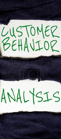 Foto de Señal que muestra el análisis del comportamiento del cliente, el comportamiento conceptual de compra de fotos de los consumidores que utilizan bienes - Imagen libre de derechos