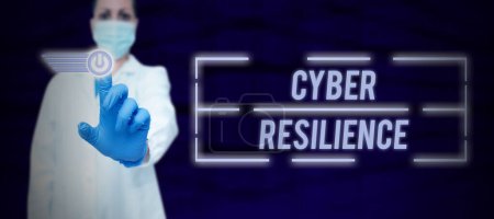 Photo for Inspiration showing sign Cyber Resilience, Business overview measure of how well an enterprise can manage a cyberattack - Royalty Free Image