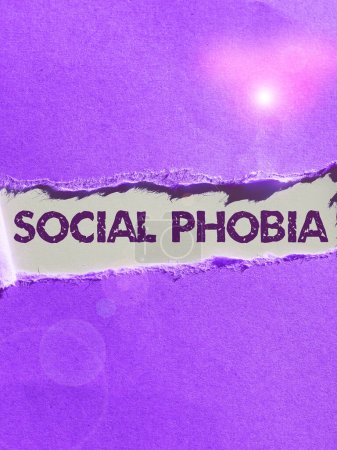 Photo for Handwriting text Social Phobia, Business idea overwhelming fear of social situations that are distressing - Royalty Free Image