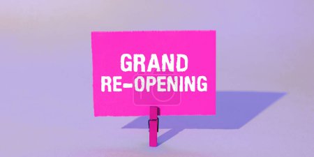 Photo for Conceptual caption Grand Re Opening, Business showcase held to mark the opening of a new business or public place - Royalty Free Image