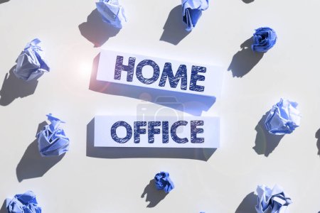 Photo for Text sign showing Home Office, Word for space designated in a persons residence for official business - Royalty Free Image