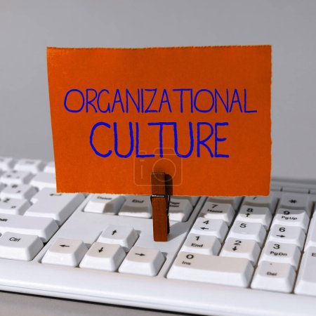 Photo for Inspiration showing sign Organizational Culture, Word for the study of the way people interact within groups - Royalty Free Image