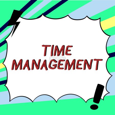 Photo for Text sign showing Time Management, Concept meaning Schedule Planned for Job Efficiency Meeting Deadlines - Royalty Free Image
