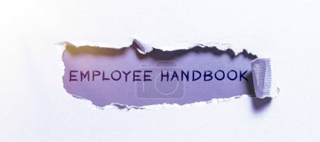Photo for Inspiration showing sign Employee Handbook, Conceptual photo Document Manual Regulations Rules Guidebook Policy Code - Royalty Free Image