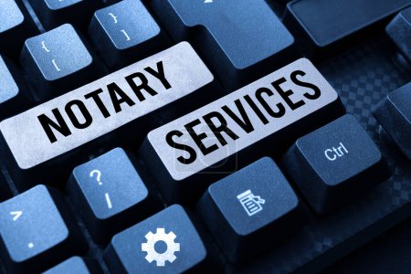 Leyenda conceptual Servicios notariales, Servicios conceptuales empresariales prestados por un notario público encargado por el Estado