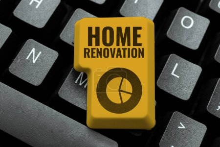 Téléchargez les photos : Légende textuelle présentant Rénovation domiciliaire, Concept signifiant processus de rénovation ou d'ajout à sa maison - en image libre de droit