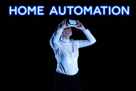 Photo for Text caption presenting Home Automation, Business idea home solution that enables automating the bulk of electronic - Royalty Free Image