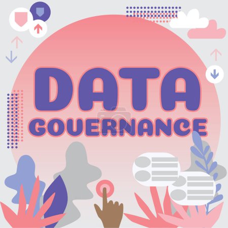 Foto de Leyenda conceptual Gobernanza de datos, Idea de negocio Gestión general de recursos de datos clave en una empresa - Imagen libre de derechos