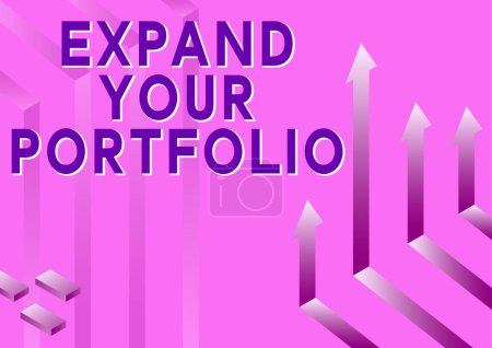 Photo for Handwriting text Expand Your Portfolio, Business concept Define the new company s is goals and success metrics - Royalty Free Image