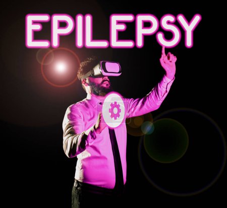 Foto de Signo de texto que muestra epilepsia, escaparate de negocios Cuarto trastorno neurológico más común Convulsiones impredecibles - Imagen libre de derechos
