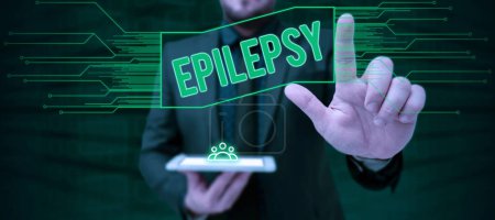 Foto de Señal que muestra epilepsia, concepto de negocio Cuarto trastorno neurológico más común Convulsiones impredecibles - Imagen libre de derechos