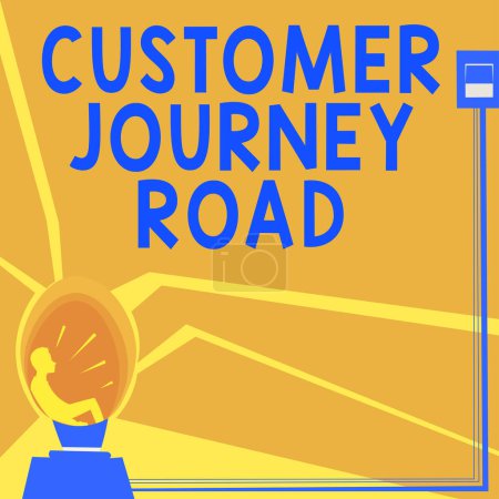 Téléchargez les photos : Affichage conceptuel Customer Journey Road, Photo conceptuelle Expériences client lorsque vous interagissez avec votre marque - en image libre de droit