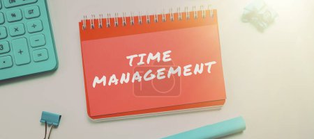 Photo for Conceptual caption Time Management, Conceptual photo Schedule Planned for Job Efficiency Meeting Deadlines - Royalty Free Image