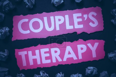Photo for Sign displaying Couple S Therapy, Internet Concept treat relationship distress for individuals and couples - Royalty Free Image