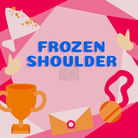 Photo for Conceptual display Frozen Shoulder, Business approach characterized by stiffness and pain in your shoulder joint - Royalty Free Image