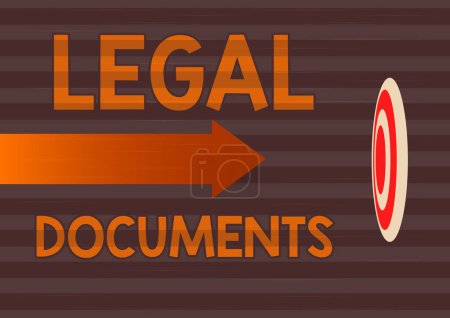 Photo for Sign displaying Legal Documents, Internet Concept a document concerning a legal matter Drawn up by a lawyer - Royalty Free Image