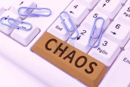 Bildunterschrift: Chaos, Geschäftsübersicht Völlige Unordnung und große Verwirrung Weit verbreitete Zerstörung