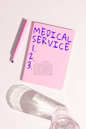 Photo for Text sign showing Medical Service, Business idea treat illnesses and injuries that require medical response - Royalty Free Image