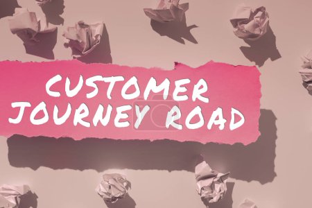 Téléchargez les photos : Texte montrant Customer Journey Road, Business showcase Expériences client lors de l'interaction avec votre marque - en image libre de droit
