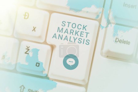 Photo for Text showing inspiration Stock Market Analysis, Business concept Enables investors to know the worth before investing - Royalty Free Image