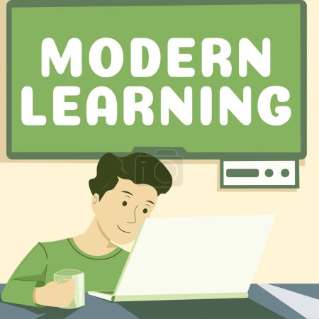 Téléchargez les photos : Signe affichant l'apprentissage moderne, Concept signifiant configuration flexible et agile Environnements d'apprentissage innovants - en image libre de droit