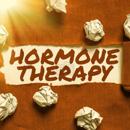 Foto de Inspiración mostrando signo Terapia hormonal, Idea de negocio tratamiento de la enfermedad con hormonas derivadas sintéticas - Imagen libre de derechos