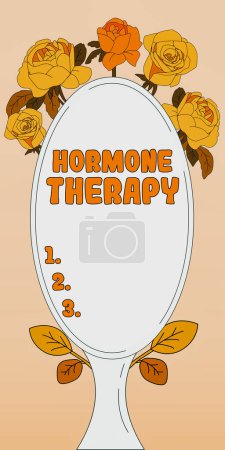 Foto de Leyenda conceptual Terapia hormonal, Idea de negocio tratamiento de la enfermedad con hormonas derivadas sintéticas - Imagen libre de derechos