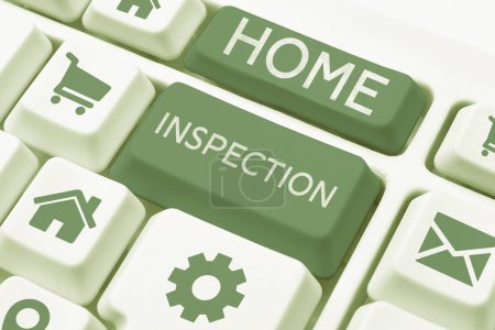 Photo for Inspiration showing sign Home Inspection, Business overview noninvasive examination of the condition of a home - Royalty Free Image