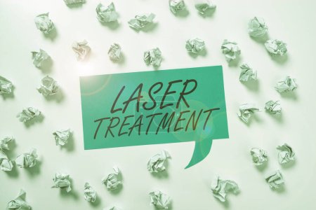 Téléchargez les photos : Affichage conceptuel Laser Treatment, Concept signifiant l'une des diverses techniques médicales et chirurgicales utilisant des lasers - en image libre de droit